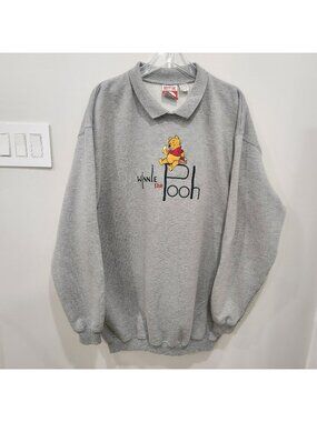 Vintage Mickey Inc Sweatshirt Mens XL Gray Winne The Pooh 90s 80s Y2K Disney